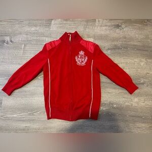 Lauren Active Ralph Lauren Full Zip 3/4 Sleeve Red Crest Women’s Size S Preppy